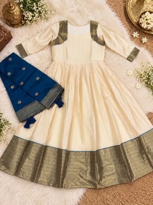 Aadhira Cotton Spun Silk Anarkali Set