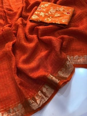 Aadhira Viscose Temple Border Check Saree