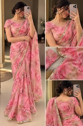 Aadhya Digital Print Tebby Silk Saree