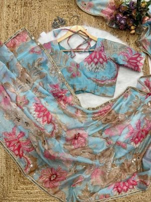 Aadhya Digital Print Tebby Silk Saree