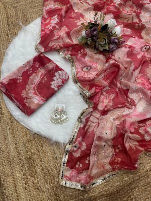 Aadhya Digital Print Tebby Silk Saree
