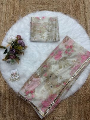 Aadhya Digital Print Tebby Silk Saree