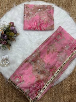 Aadhya Digital Print Tebby Silk Saree