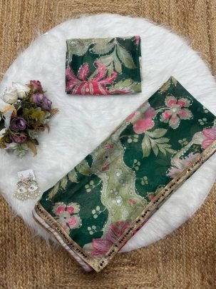 Aadhya Digital Print Tebby Silk Saree