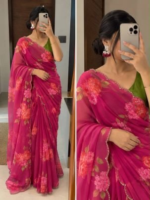 Aarna Digital Floral Georgette Saree