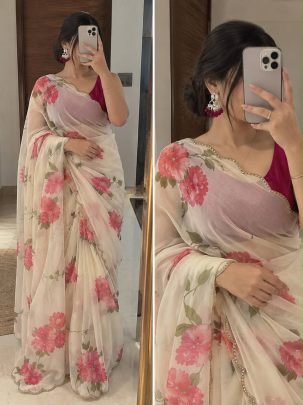 Aarna Digital Floral Georgette Saree