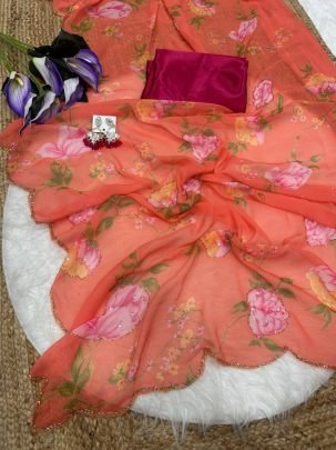 Aarna Digital Floral Georgette Saree