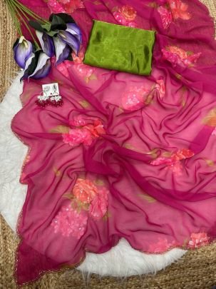 Aarna Digital Floral Georgette Saree