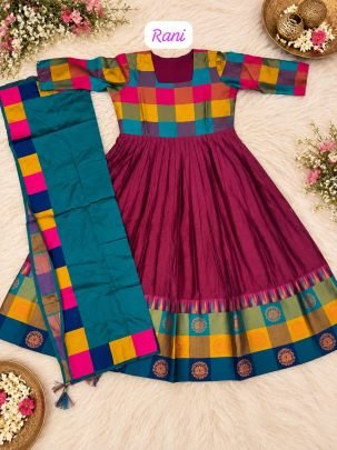 Aarohi Cotton Spun Silk Anarkali Set