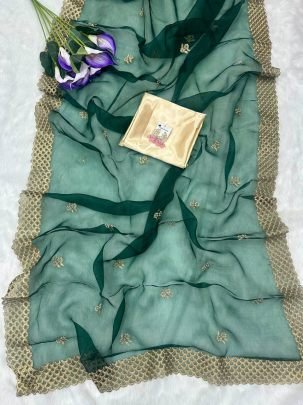 Aarohi Soft Organza Embroidered Saree
