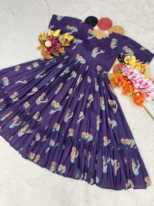 Beautiful Soft Cotton Printed Midi Gown