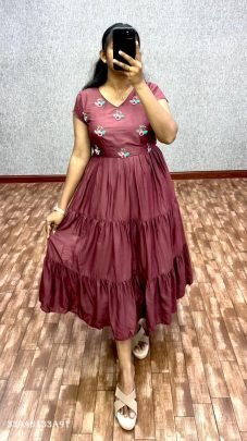 Cambric Cotton Designer Handwork Gown