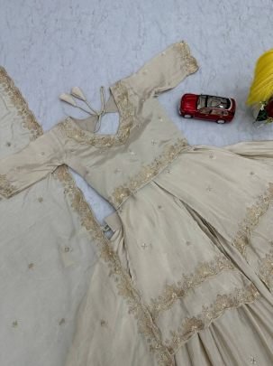 Designer Chinon Silk Lehenga Choli Set with Thread & Pipe Sequin Work