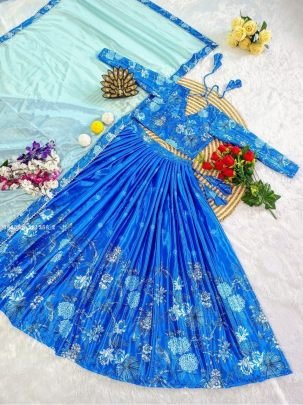Designer Floral Printed Lehenga Choli with Dupatta
