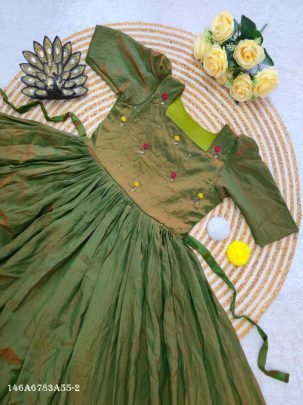 Designer Premium NC Vichitra Hand Work Midi Dress