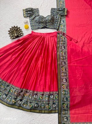 dola silk printed lehenga