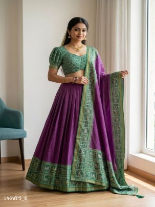 dola silk printed lehenga