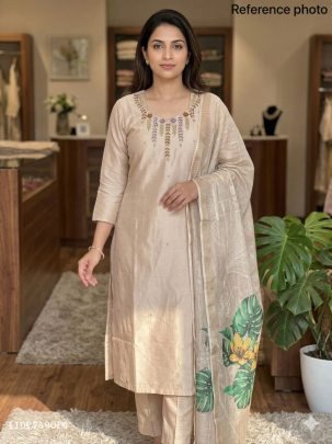 Elegant Handwork Chanderi Kurta Set