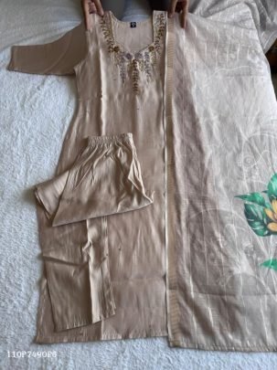 Elegant Handwork Chanderi Kurta Set