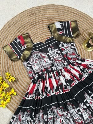 Floral Printed Muslin Cotton Gown with Side Zip