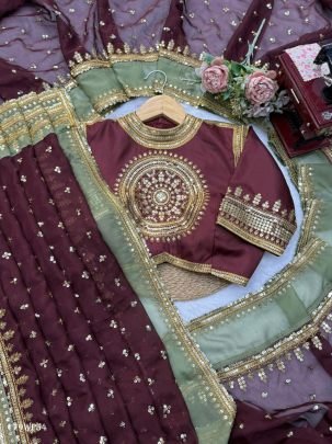 Janhvi Inspired Tabby Silk Sequin Saree
