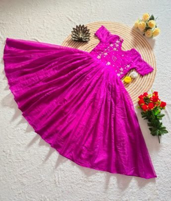 Kota Chex Silk  Gown