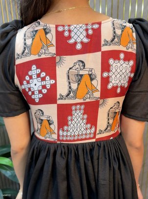 madhuri printed panel gown