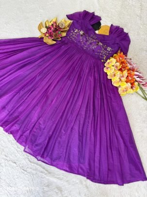 Maggam Work Kota Checks Designer Gown