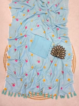 Mal Cotton Print Saree with Cotton Latkan