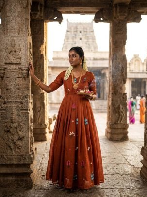 Mull Cotton Embroidered Gown