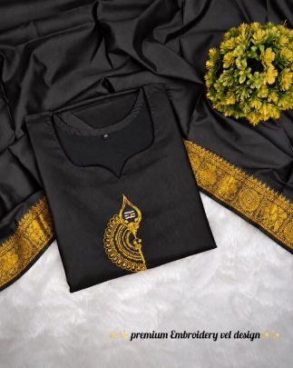 Murugan Vel Silk Cotton Kurti Set