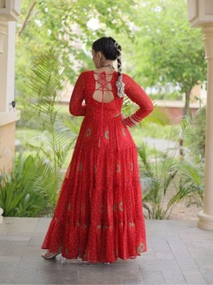 Navrang Kutchi Bandhani Gown