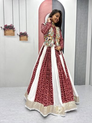 Navratri Special Pure Cotton Gamathi Work Lehenga Choli