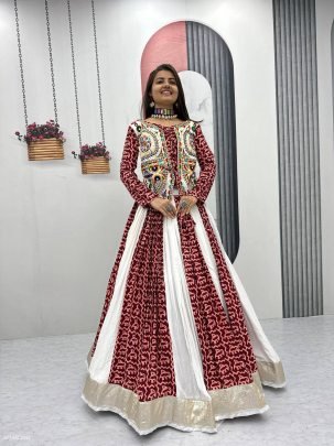 Navratri Special Pure Cotton Gamathi Work Lehenga Choli