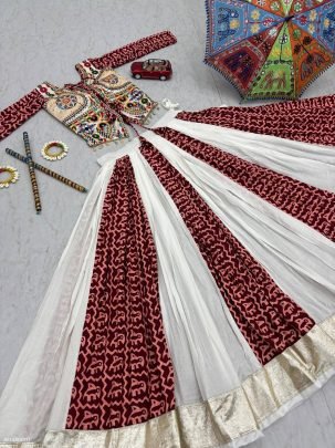 Navratri Special Pure Cotton Gamathi Work Lehenga Choli