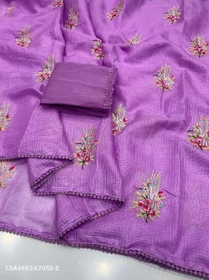 Premium Dola Silk Embroidered Saree