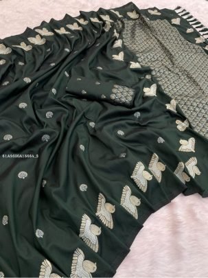 Premium Moonga Silk Saree with Intricate Zari Embroidery and Designer Pallu