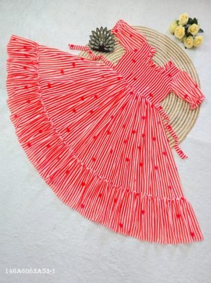 Premium Mul Chanderi Printed Midi Dress