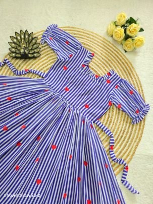 Premium Mul Chanderi Printed Midi Dress