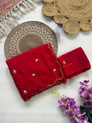 Pure Rangoli Crush Silk Handwork Saree