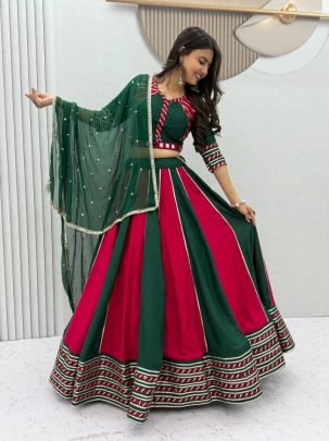 Royal Stripe Cotton Lehenga Choli Set