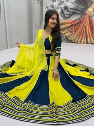 Royal Stripe Cotton Lehenga Choli Set