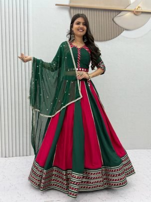 Royal Stripe Cotton Lehenga Choli Set