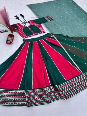 Royal Stripe Cotton Lehenga Choli Set