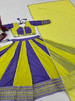 Royal Stripe Cotton Lehenga Choli Set