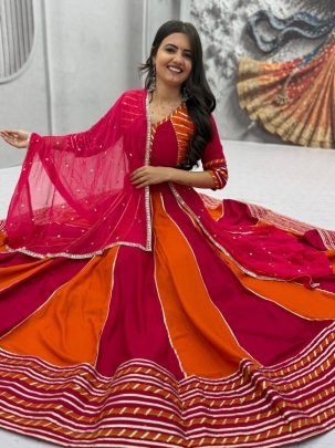 Royal Stripe Cotton Lehenga Choli Set