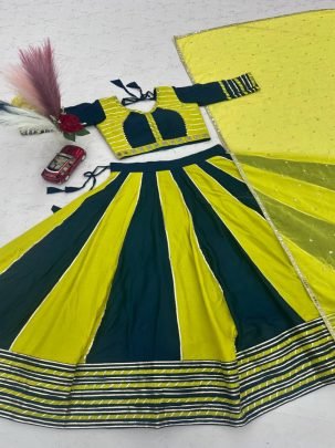 Royal Stripe Cotton Lehenga Choli Set