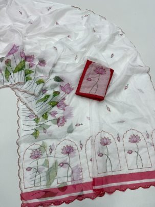 Soft Tebby Silk Digital Floral Print Saree