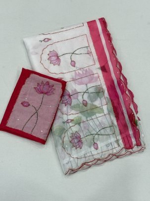 Soft Tebby Silk Digital Floral Print Saree