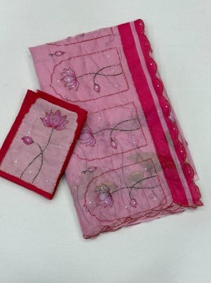 Soft Tebby Silk Digital Floral Print Saree
